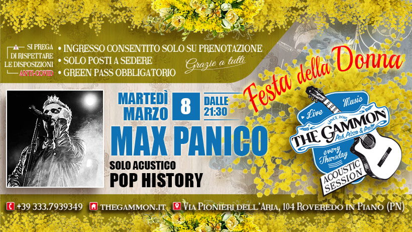 8 Mar – FESTA DELLA DONNA – Live Music by Max Panico in Acustico