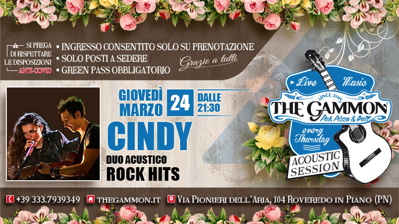 24 Mar – Cindy Rock in duo Acustico