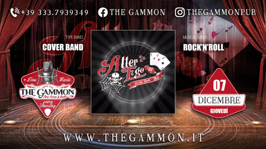 Giovedì 07 Dicembre ❇️ “ALTER EGO” ❇️ Rock’n Roll Tribute
