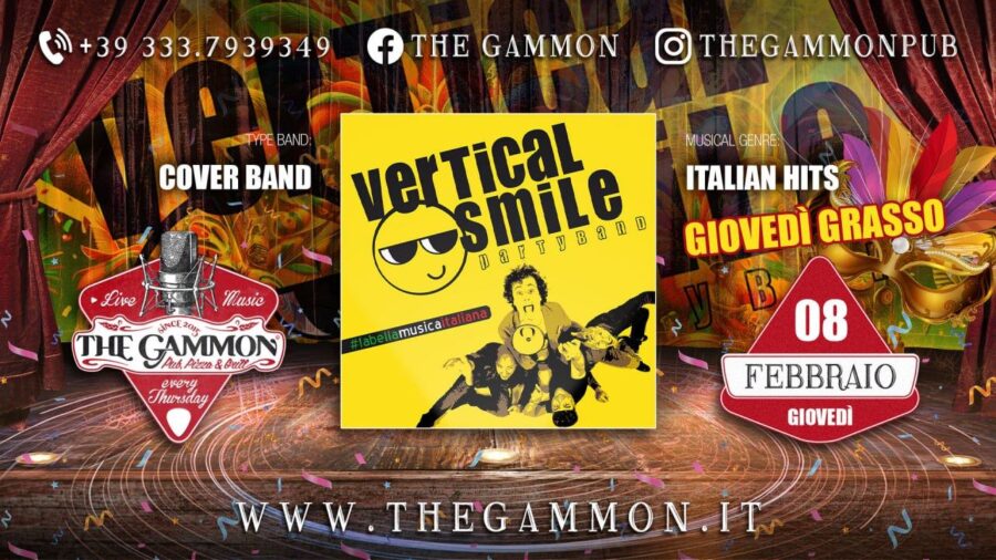 Giovedì Grasso 08 Febbraio ❇️ “VERTICAL SMILE” ❇️