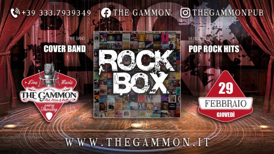 Giovedì 29 Febbraio ❇️ “ROCK BOX” ❇️