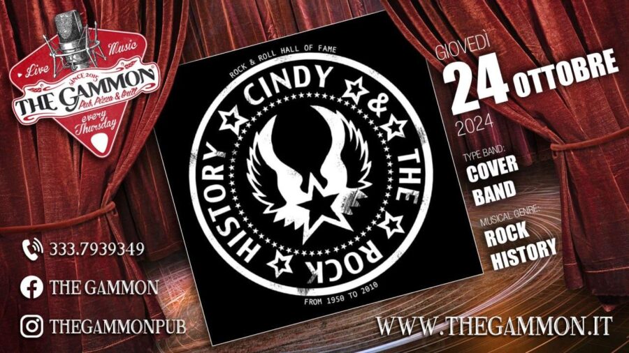 Giovedì 24 Ottobre | Cindy & the Rock History