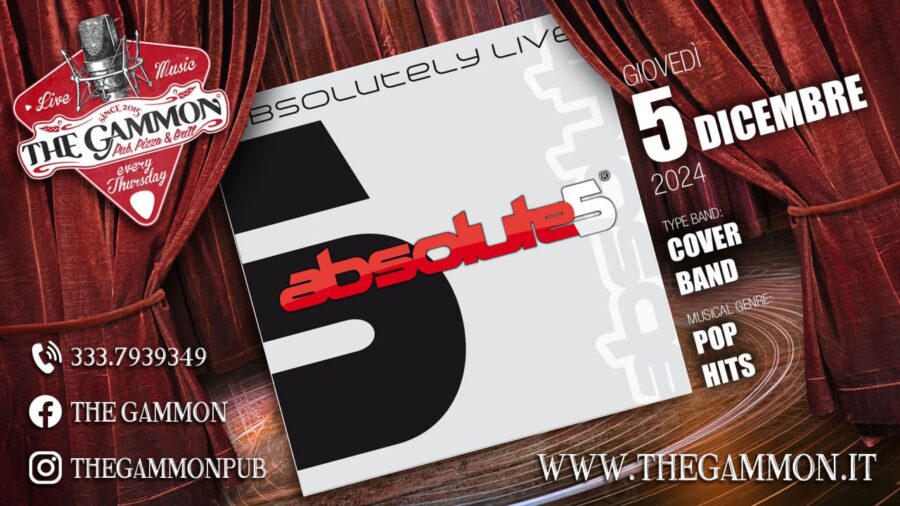 Giovedì 05 Dicembre – ABSOLUTE5