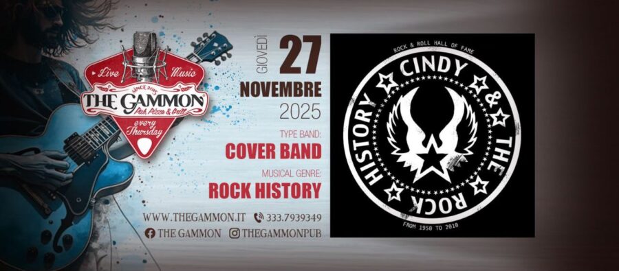 Gio 27 Nov – Cindy & the Rock History