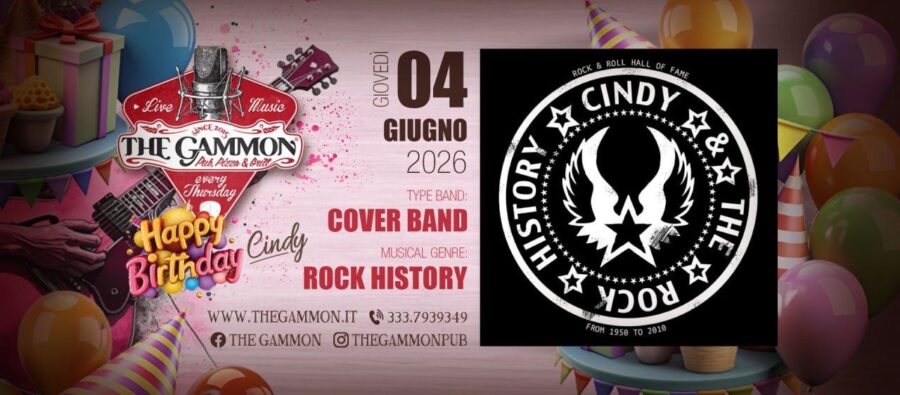 Gio 04 Giu – HAPPY BD CINDY – CINDY & THE ROCK HISTORY